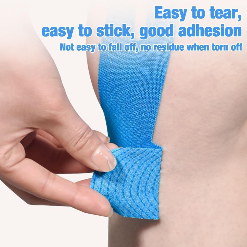 Precut Kinesiology Tape for Knees, 10 Pcs Knee Support & Stability Skin-Friendly Waterproof Physio Kinesiotapes, Knee Pain Relief Athletic Tape, Elastic Breathable Hypoallergenic Latex-Free Sport Tape image number 2