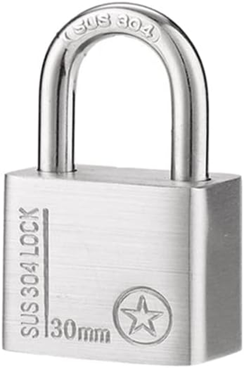 304 Stainless Steel Keyed Padlock 30 Mm Padlocks Heavy Duty Lock with 4 Keys, Indoor Outdoor Security Locks for School and Gym Locker, Sheds, Fence, Backpack, Storage Cabinets [Short Shackle] image number 1