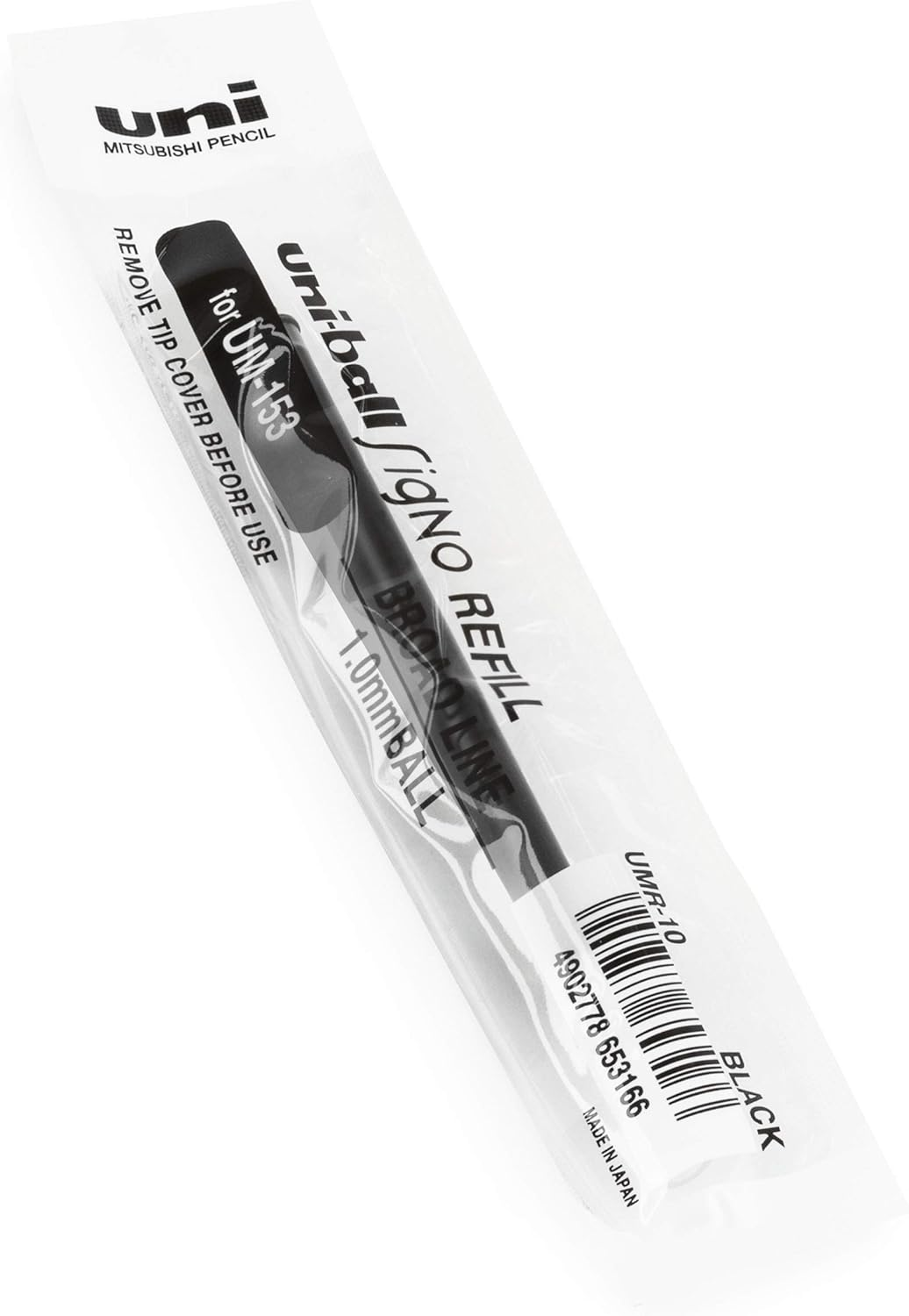 Uni-Ball Signo UM-153 Pen Refills - 1.0Mm Nib - Gel Ink - Black - Pack of 12 Refills image number 3