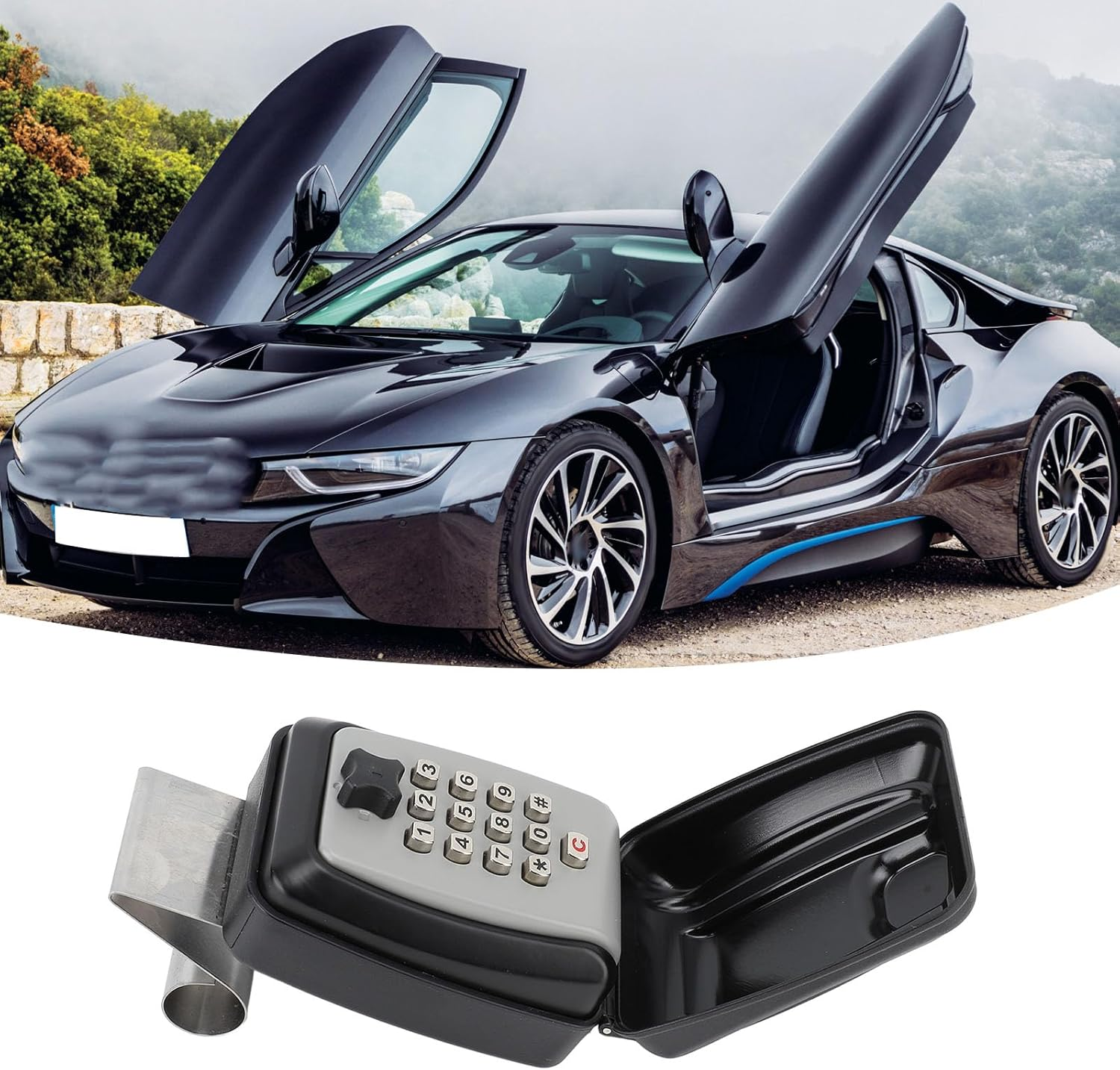 Car Window Lock Box, Car Lock Box Car Window Punch Button Lock Box for Turo, Waterproof 12 Digit Combination Punch Button Key Lock Box, Car Key Lock Box, Large Capacity image number 2