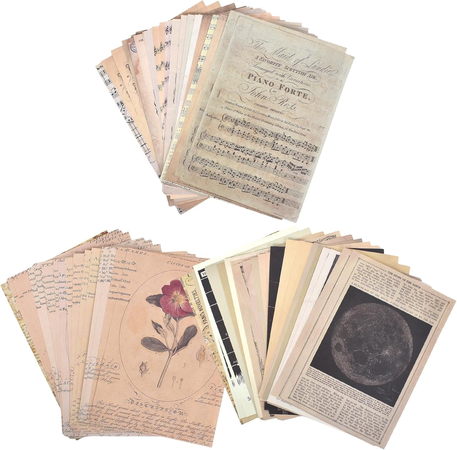 90 Sheets Vintage Scrapbooking Paper, Decoupage Paper Sheets Vintage, Vintage Scrap Paper, Aesthetic Vintage Paper, Vintage Patterned Paper, for Journal DIY Decorations