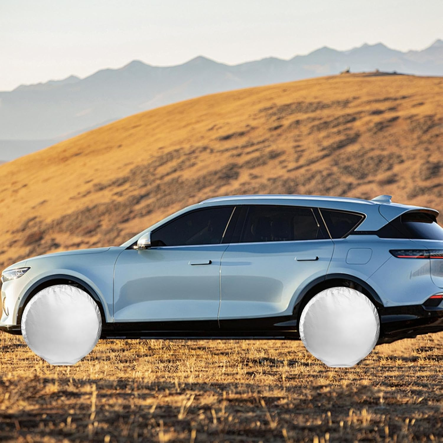 Waterproof Tire Covers for Trailers and Rvs, Wheel Tire Covers for 27-31 Inches Tire Diameters, Accessories Perfect for Suvs, Trucks, and 190T Polyester Tower More image number 4