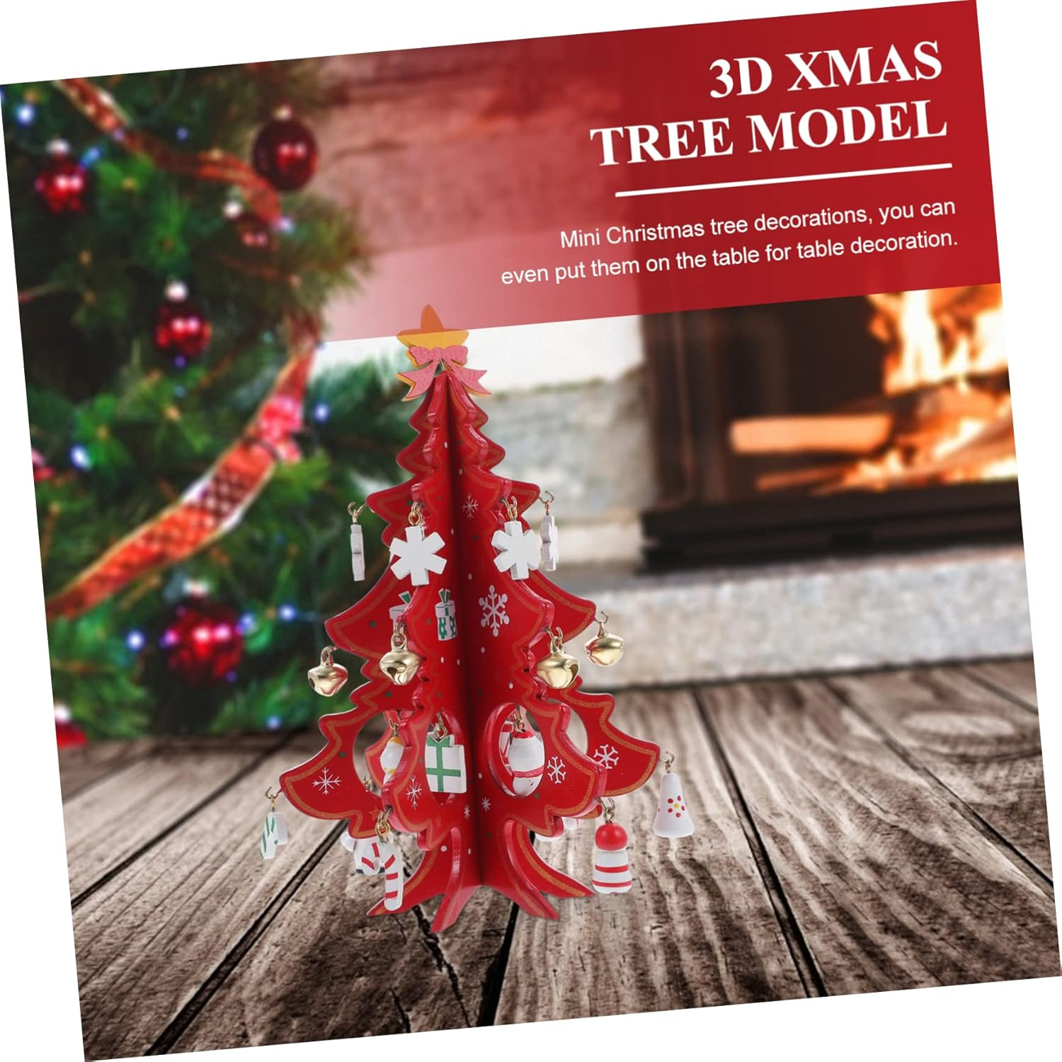 LABRIMP Creative Mini Christmas Tree Tabletop Xmas Tree Decor Vibrant Colors for Home Bedroom and Holiday Decoration Elegant Craft for Festive Cheer image number 3