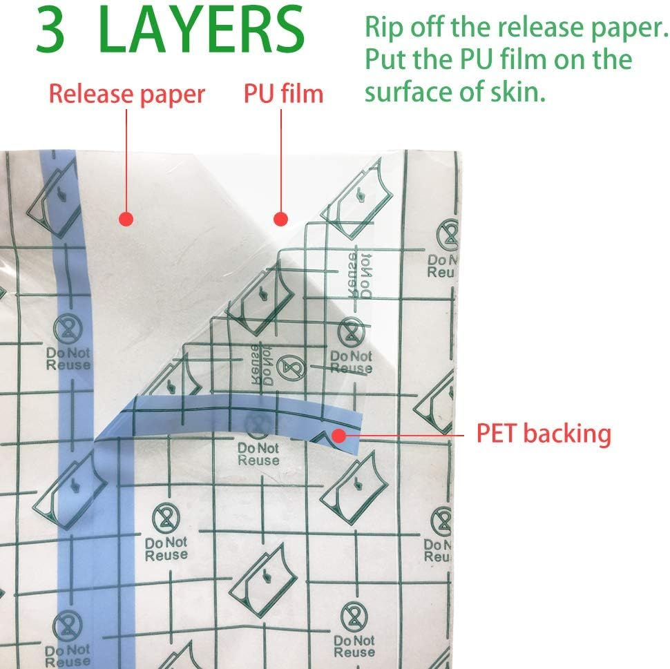 2 Rolls Tattoo Aftercare Bandage Roll Waterproof Transparent Film Second Skin Bandage for Tattoo Initial Healing and Skin Repair Adhesive Tattoo Supply Wrap (25Cm*2M Roll)