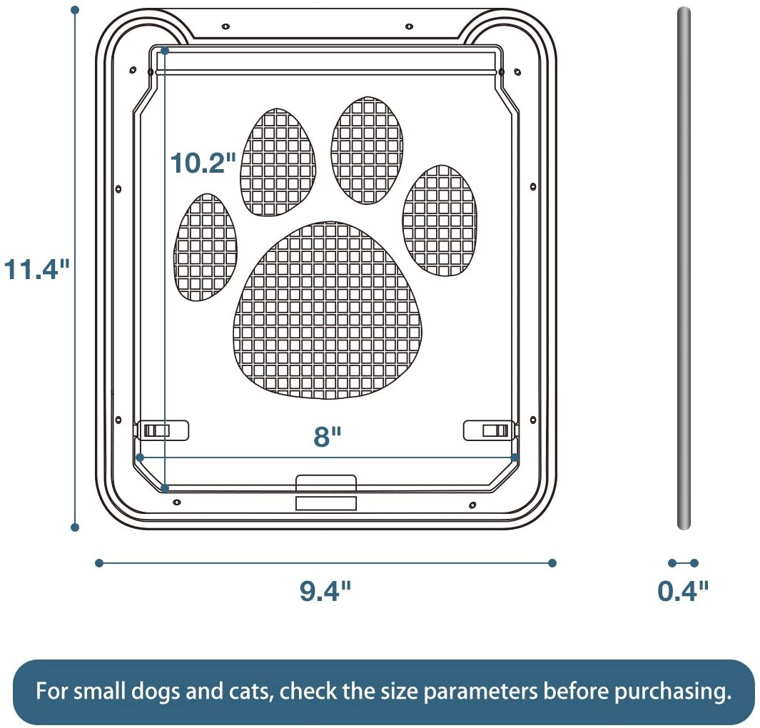 Petleso Dog Door Screen - Lockable Pet Door for Screen Pet Door for Small Dogs Cats - Small (Inside - 8.25"&times;10.5") image number 3