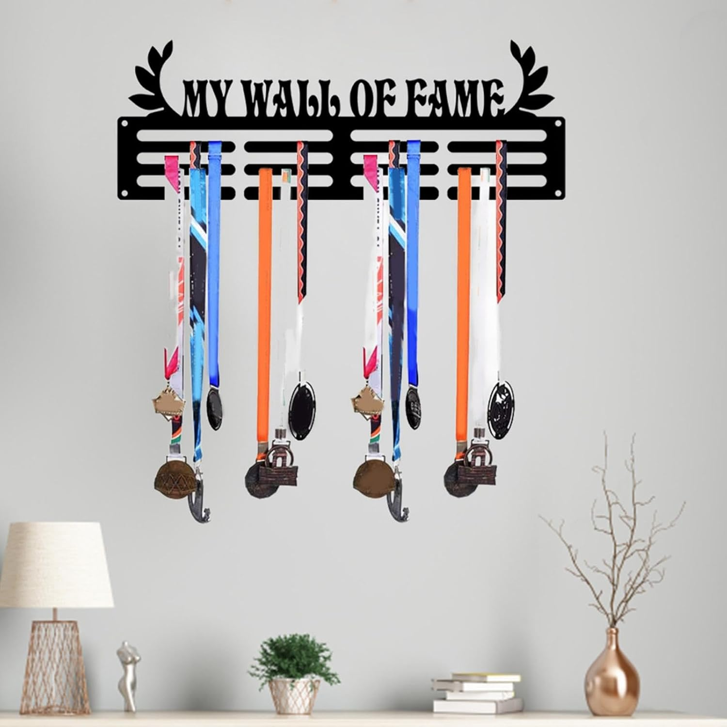 Rockible Medal Hanger Display Hanger Rack Race Medal Display Holder Shelf for Sports Award image number 6