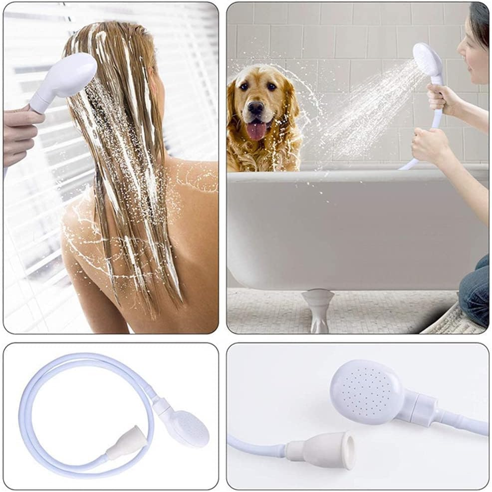 Ljxyloog Portable Rubber Hose Spray, 1.3 Meters Pet Shower Sprayer Hand Held Hose, Bath Tub Sink Spray Attachment for Washing Hair Pet Showerir