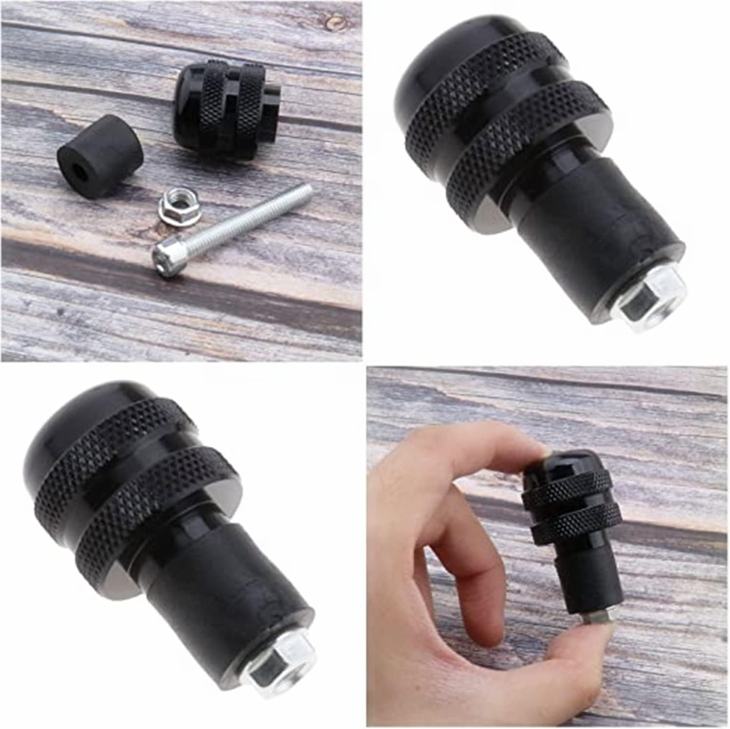 1 Pair of Motorcycle Bar End Plugs Universal for 7/8 Inch 22Mm Motorcycle Handlebar anti Vibration Aluminium Alloy Black Motorbike Accessories for Most Motorbike (Black) image number 6