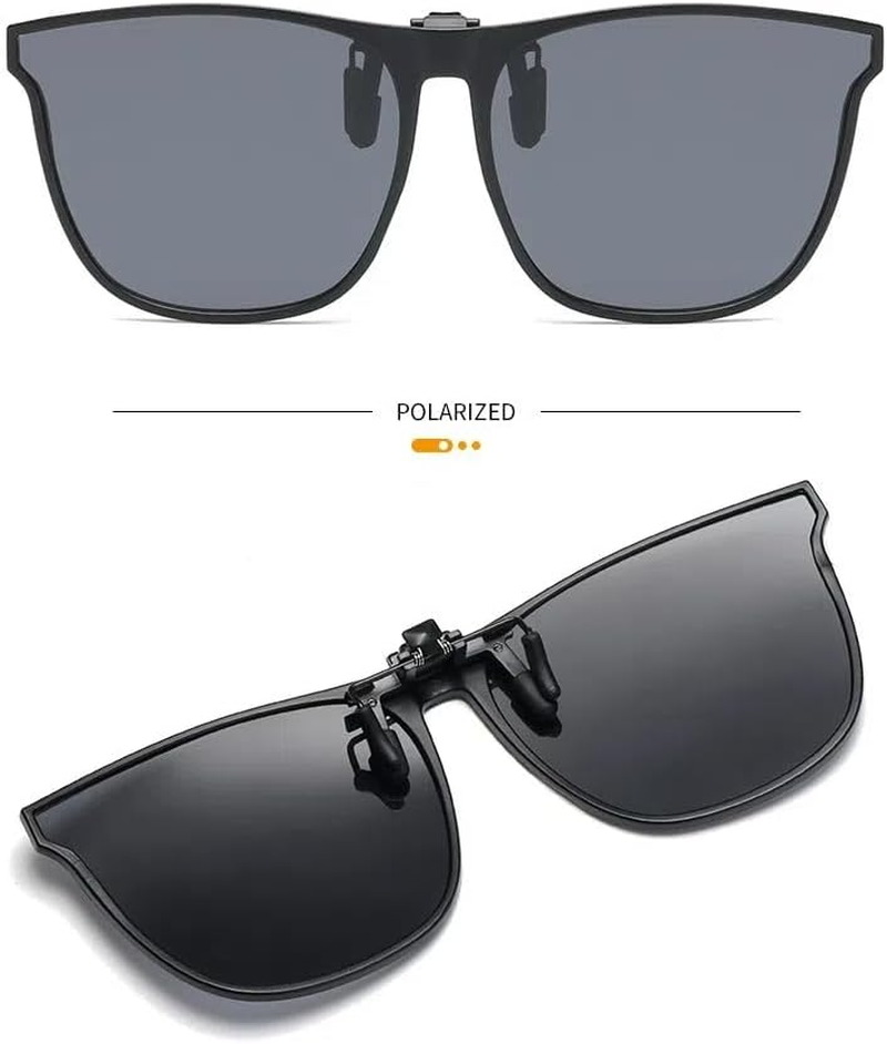 UV Protection Polarized Clip-On Sunglasses, Multi-Colour Options, Flip-Up Design