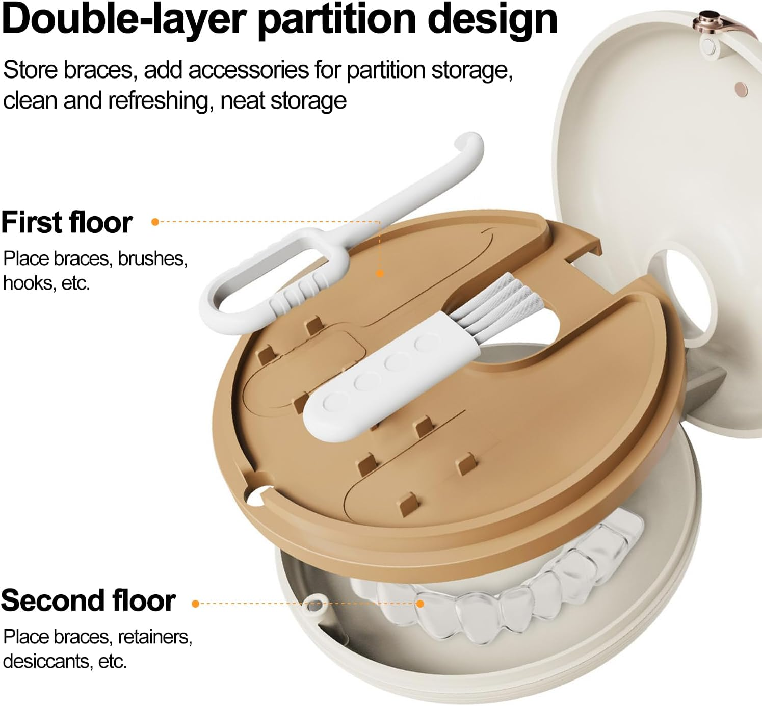 Orthodontic Retainer Case with Vent Holes - ABS Protection Waterproof Slim Aligner Box for Invisalign, Night Guards & Metal Retainers Travel image number 6