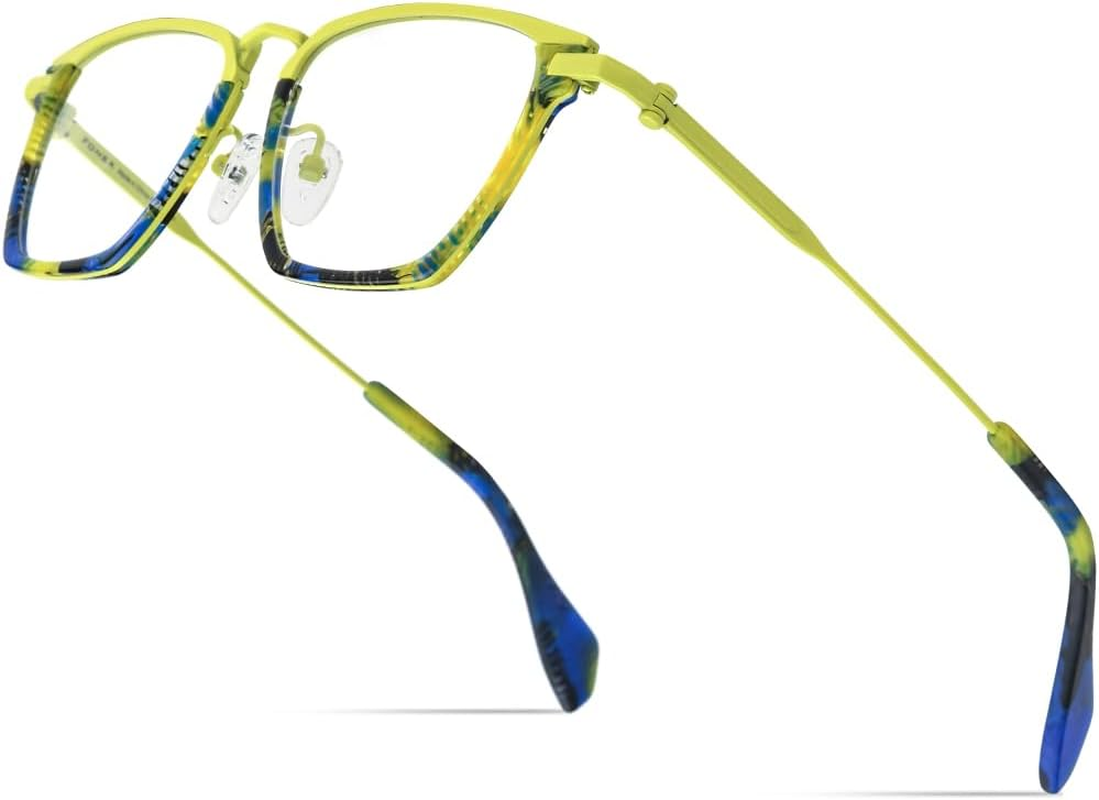 FONEX Acetate Titanium Glasses Frame Men New Square Eyeglasses Spectacles Eyewear image number 1