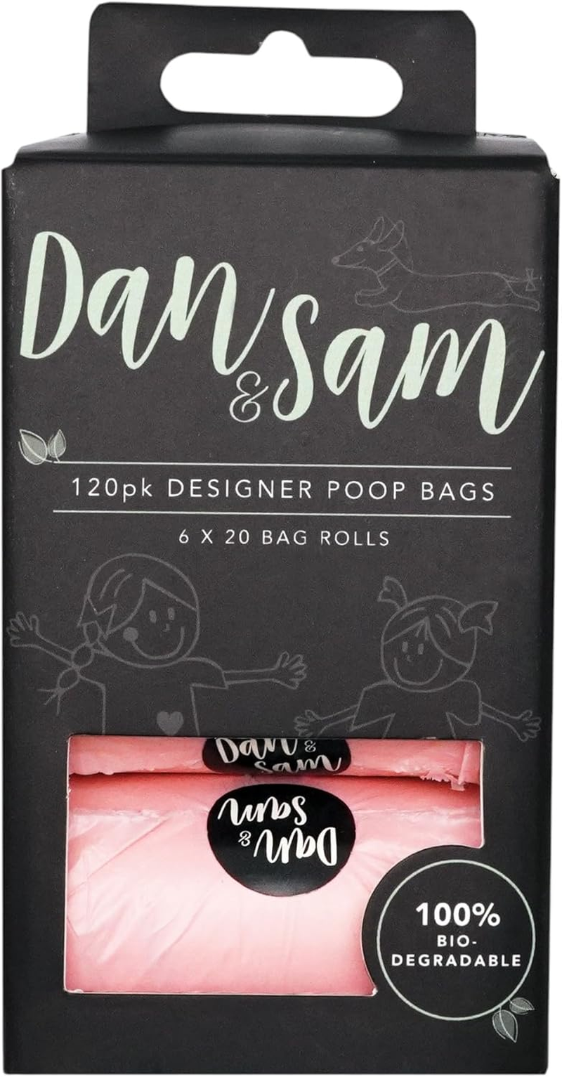 Dan & Sam Biodegradable Dog Poop Bags, Blush, 120 Count - Eco-Friendly Waste Disposal, Durable Leak-Proof Design, Easy-Tie Handles - Ideal for Daily Walks and Clean-Up image number 1