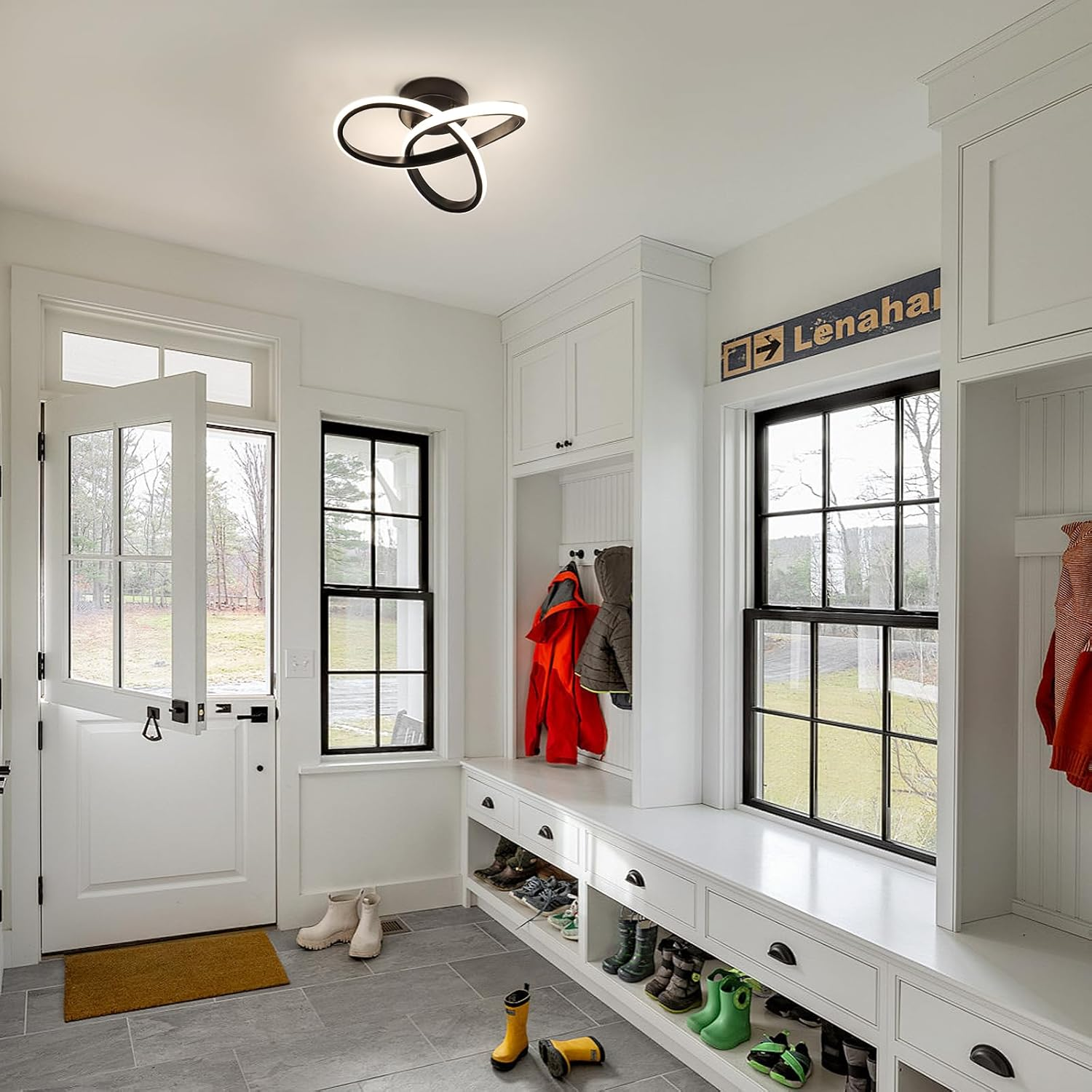 Comely Modern Square LED Ceiling Light 25 X 25 Cm Black Aluminium, 22 W, 1320LM, Warm/Neutral/Cold White Light 3000K-4500K-6500K, Ceiling Lighting for Living Room, Bedroom, Kitchen image number 5