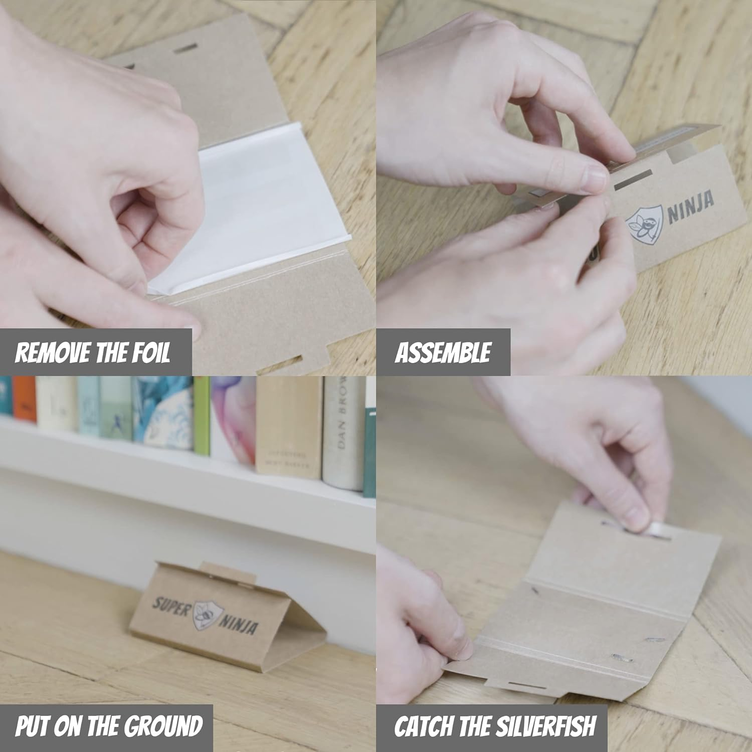 Super Ninja Silverfish Trap - 3 Pack - Ecological Silverfish Killer - Non-Toxic and Easy-To-Use - Highly Effective up to 3 Months image number 1