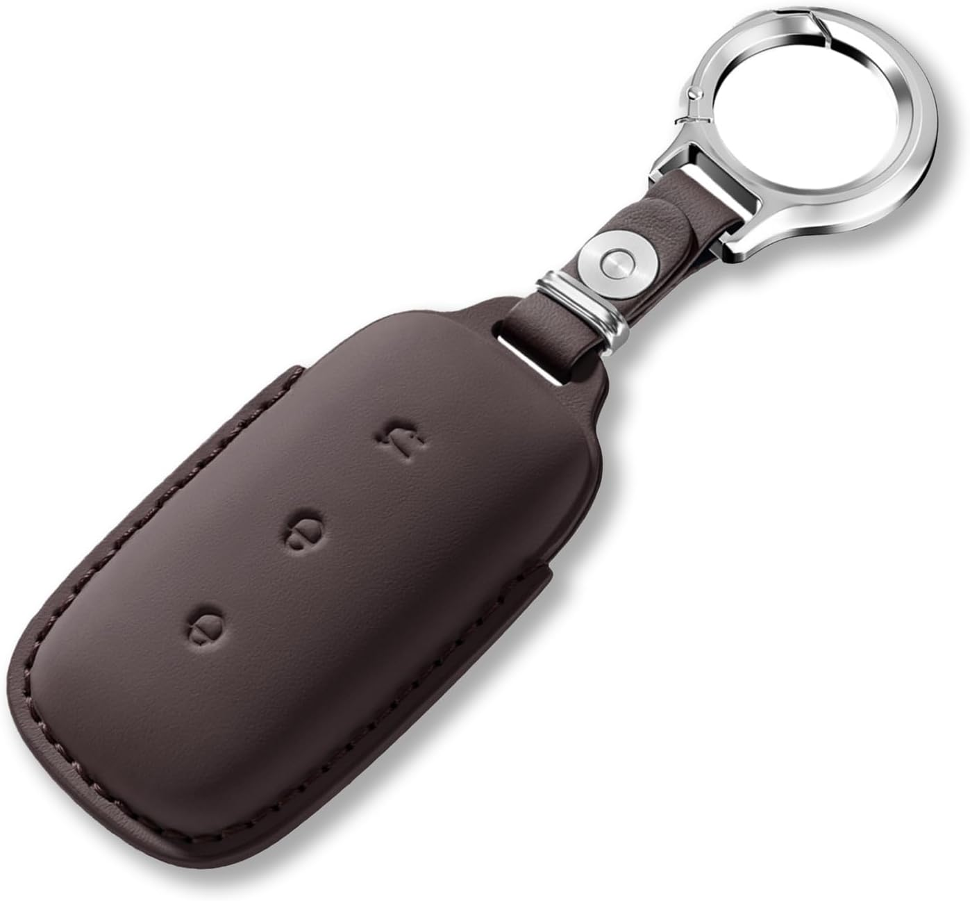 Ontto Leather Car Key Fob Cover Fit for Geely Galaxy EX5 E5 Cityray L6 L7 EMI NO.1 Proton E.Mas 7 5 E8 Starry 8 Key Case Holder Shell Key Chain Keyring Protector Accessories 3 Buttons