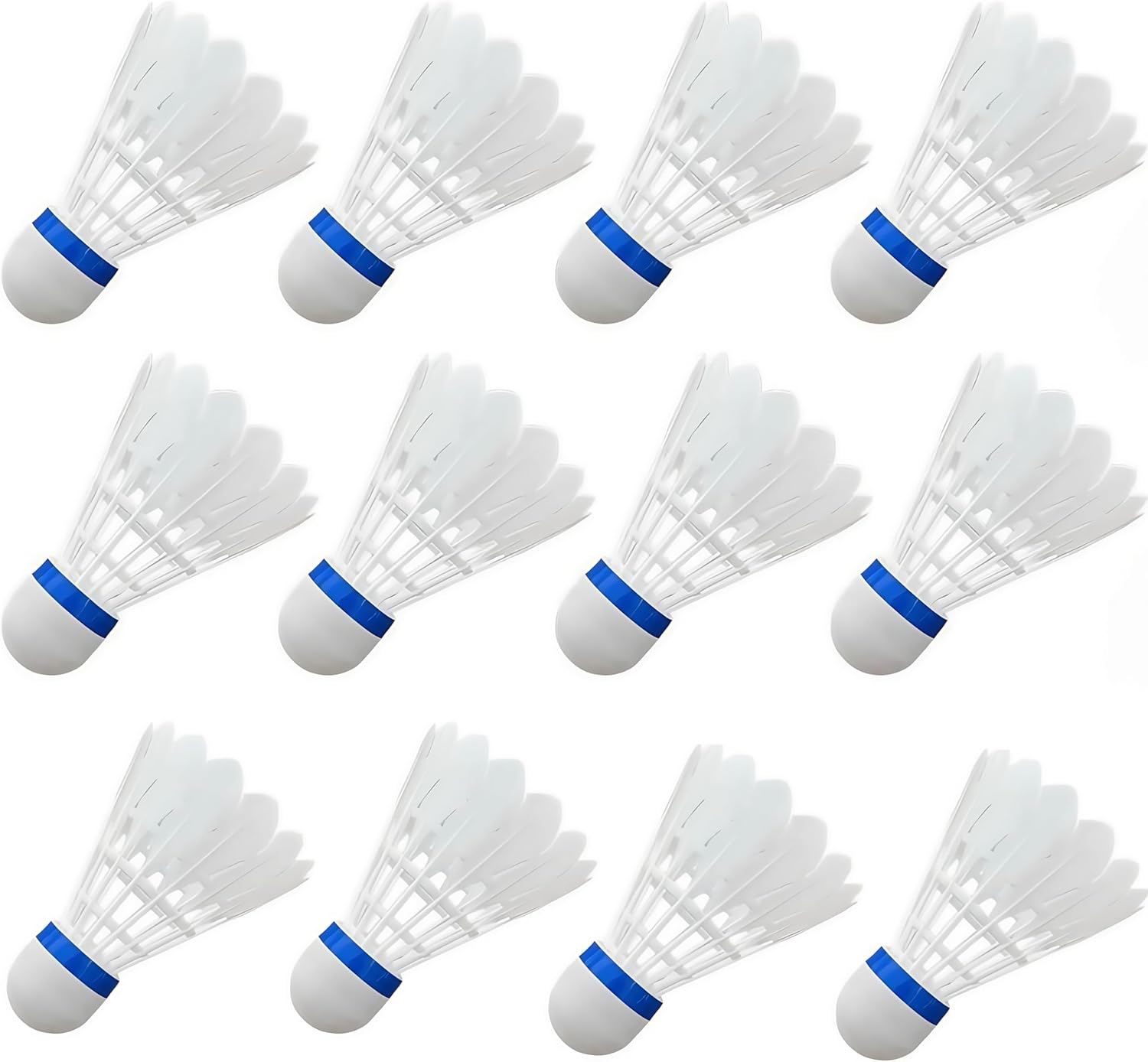 12 Pcs Badminton Shuttlecock,Nylon Shuttle Cocks,Aeroplane Shuttlecock,Badminton Ball Sports Equipment,With High Durability High Speed Badminton Birdies Balls(White) image number 2