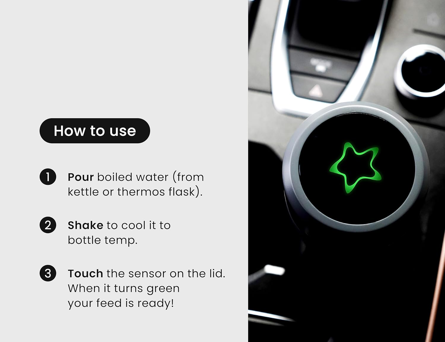 Cherub Baby Shake N Cool Portable Milk Cooler - Portable Bottle Warmer | 40 Second Rapid Cooling Flask - 4X Faster | Travel Baby Bottle Cooling Essential for Safe Feeds | Meet Who-Guidline Baby Bottle Formula Maker image number 5