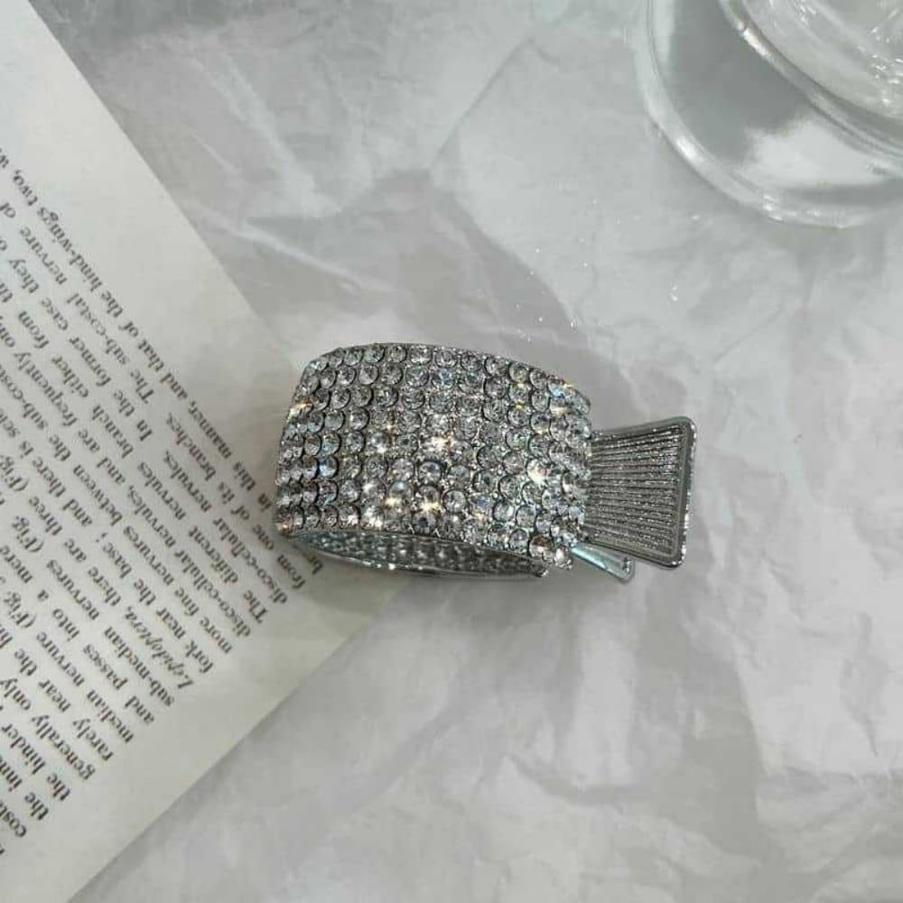 Esshogo Pack of 3 Women'S Hair Clips Metal Rhinestone Hair Clips Holder High Ponytail Non-Slip Fashionable for Thick Thin Hair image number 5