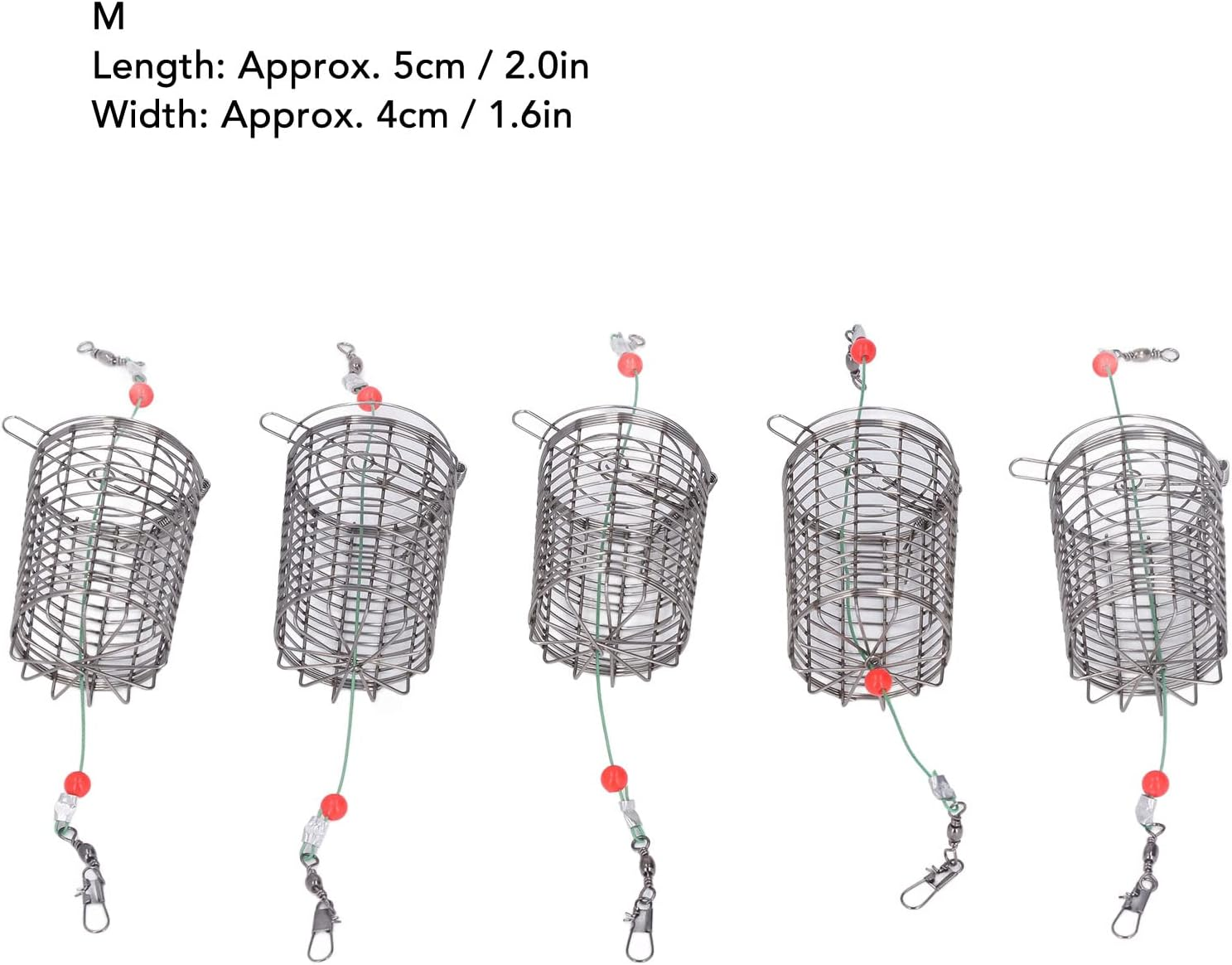 Fishing Bait Cage Basket, Stainless Steel Compact Fishing Lure Cage for River for Crab (M) image number 1