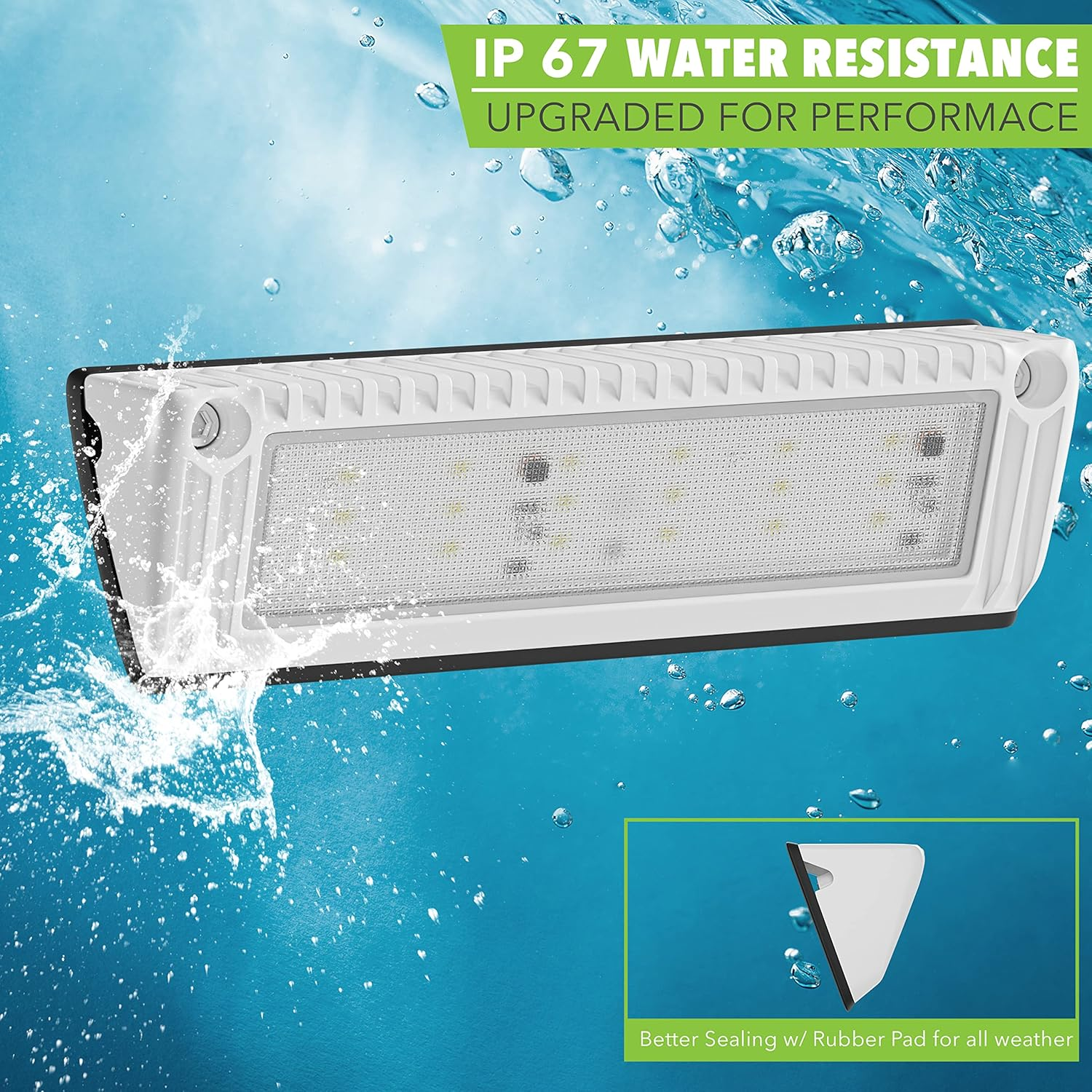 Leisure LED RV Exterior Porch Utility Light - 12V 1450 Lumen 9" Lighting Fixture. Replacement Lighting for Rvs, Trailers, Campers, 5Th Wheels (White) image number 3