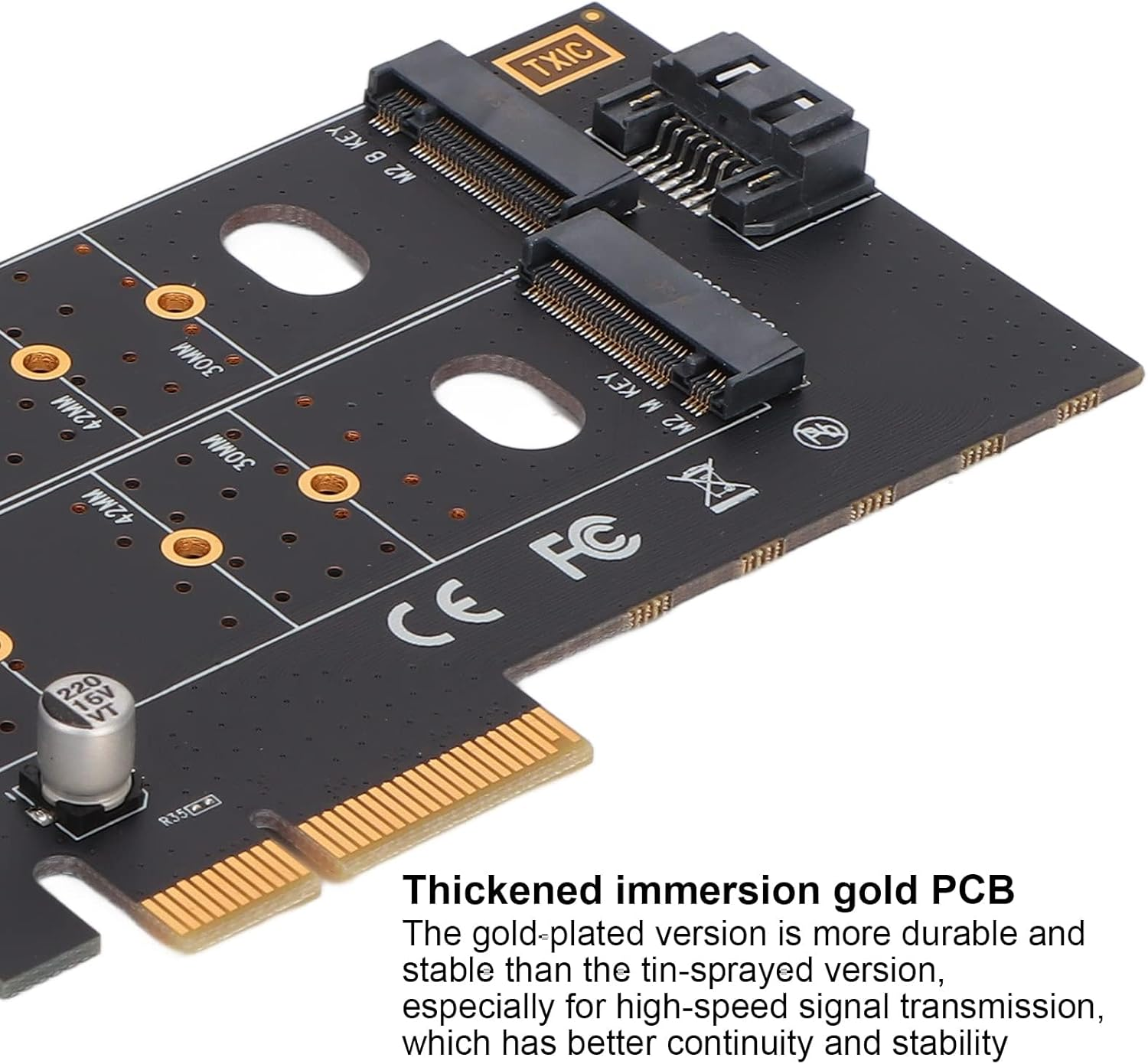Dual M.2 Pcie Adapter, M.2 NVME SSD Dual M.2 PCIE Adapter Card Hard Drive Converter Reader Expansion Card PC Internal Expansion Card image number 4