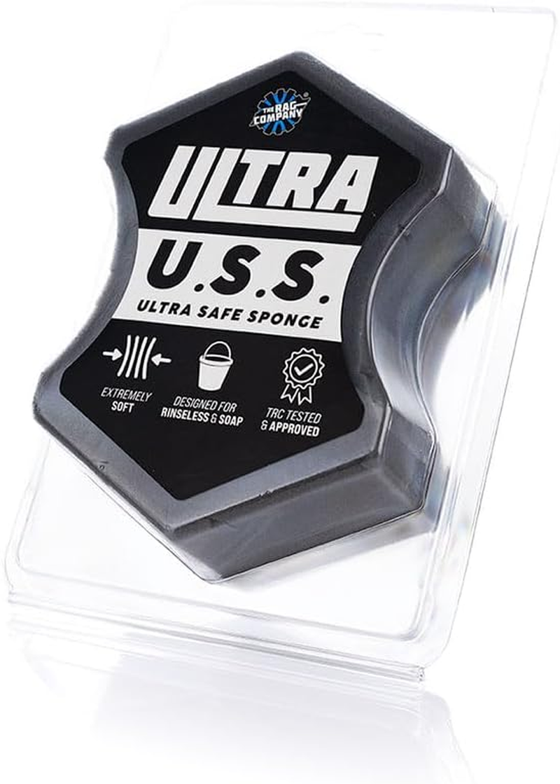 The Rag Company Ultra Safe Sponge - Latest Foam Technology Safe for All Types of Paint and Wheel Finishes - Easy-To-Hold Ergonomic Grip for Wash Bucket and Rinseless Washing - Dark Grey image number 2
