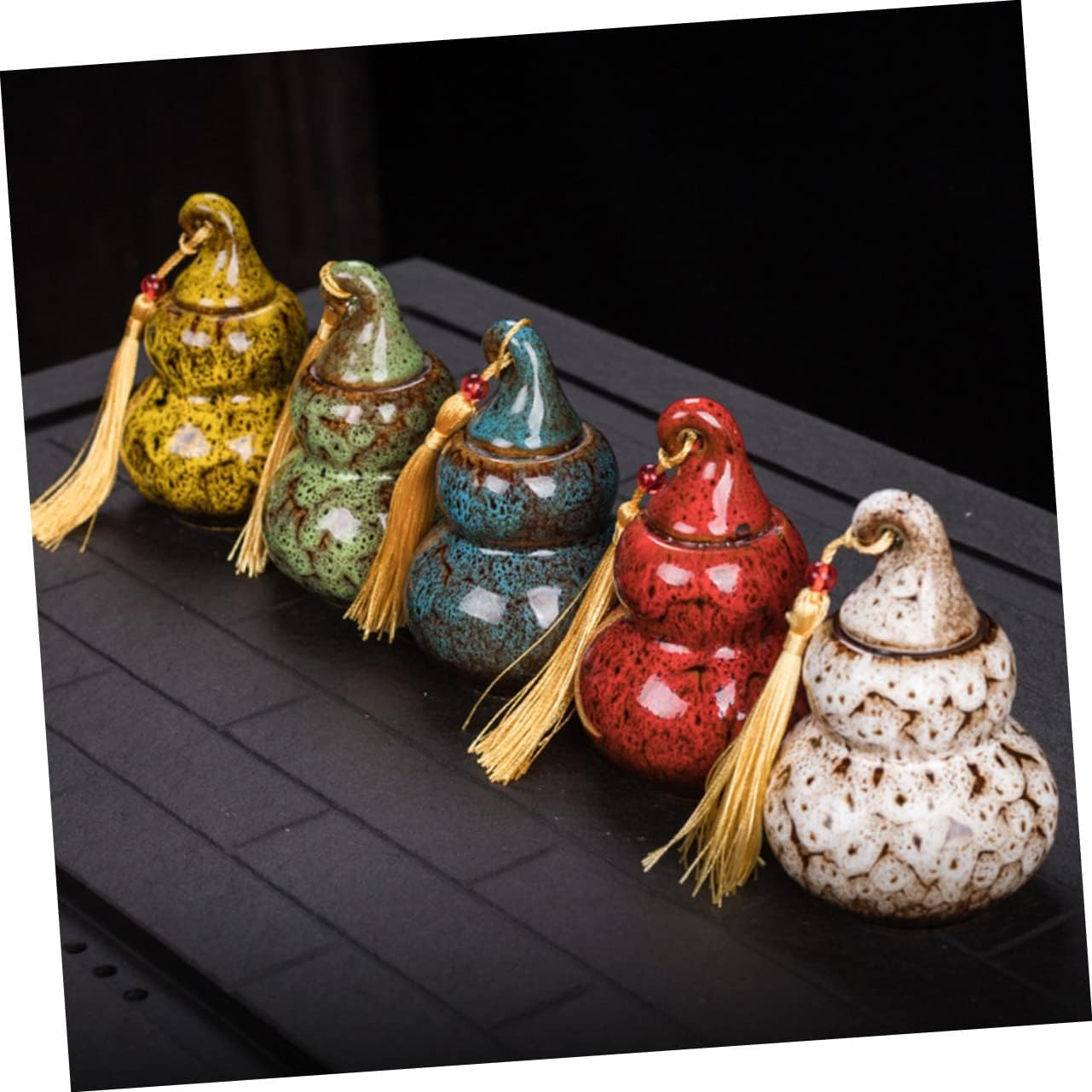 GRIRIW 2Pcs Home Tea-Leaf Jar Multi-Functional Tea Canister Ceramic Storage Can Preserving Jars Lids for Pantry image number 5