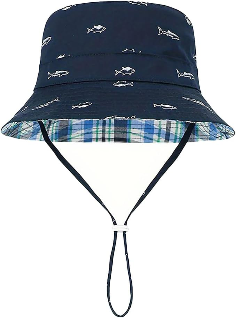 Baby Toddler Kids Bucket Sun Hat Summer Sun Protection Beach Hat for 6 Months - 4 Years Boys Girls