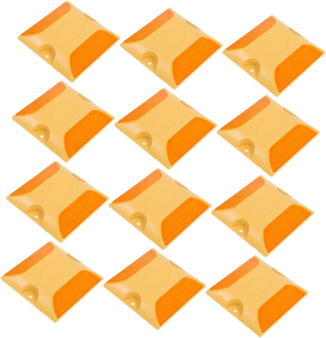 12Pcs Reflective Lane Markers for Driveways and Streets Studs with High Visibility for Night Safety Weather-Resistant Plastic Road Reflectors for Parking Areas and Pedestrian Zones