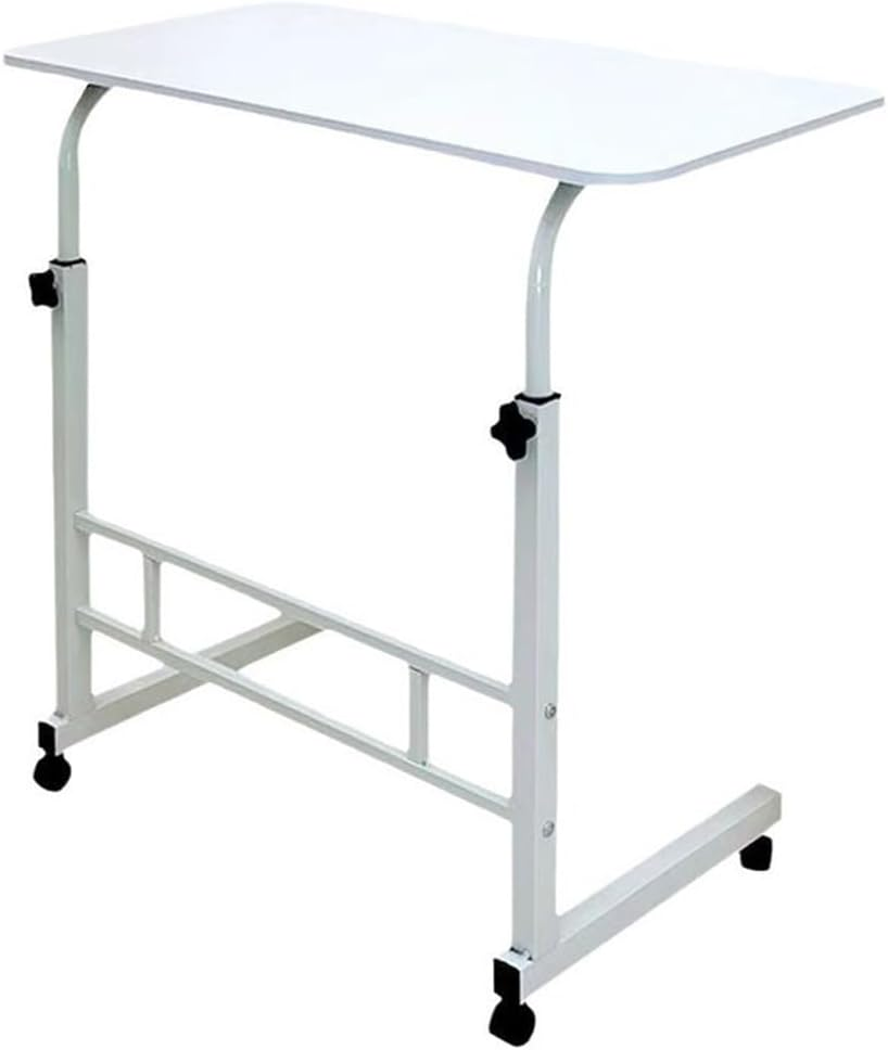 TOMVAES Laptop Table, Small Stand Desk Desktop Computer Standing Study Desks Bed Side Tables Home Office Travel Studio Furniture Standing Laptop Rolling Desk (Wood-Colored)