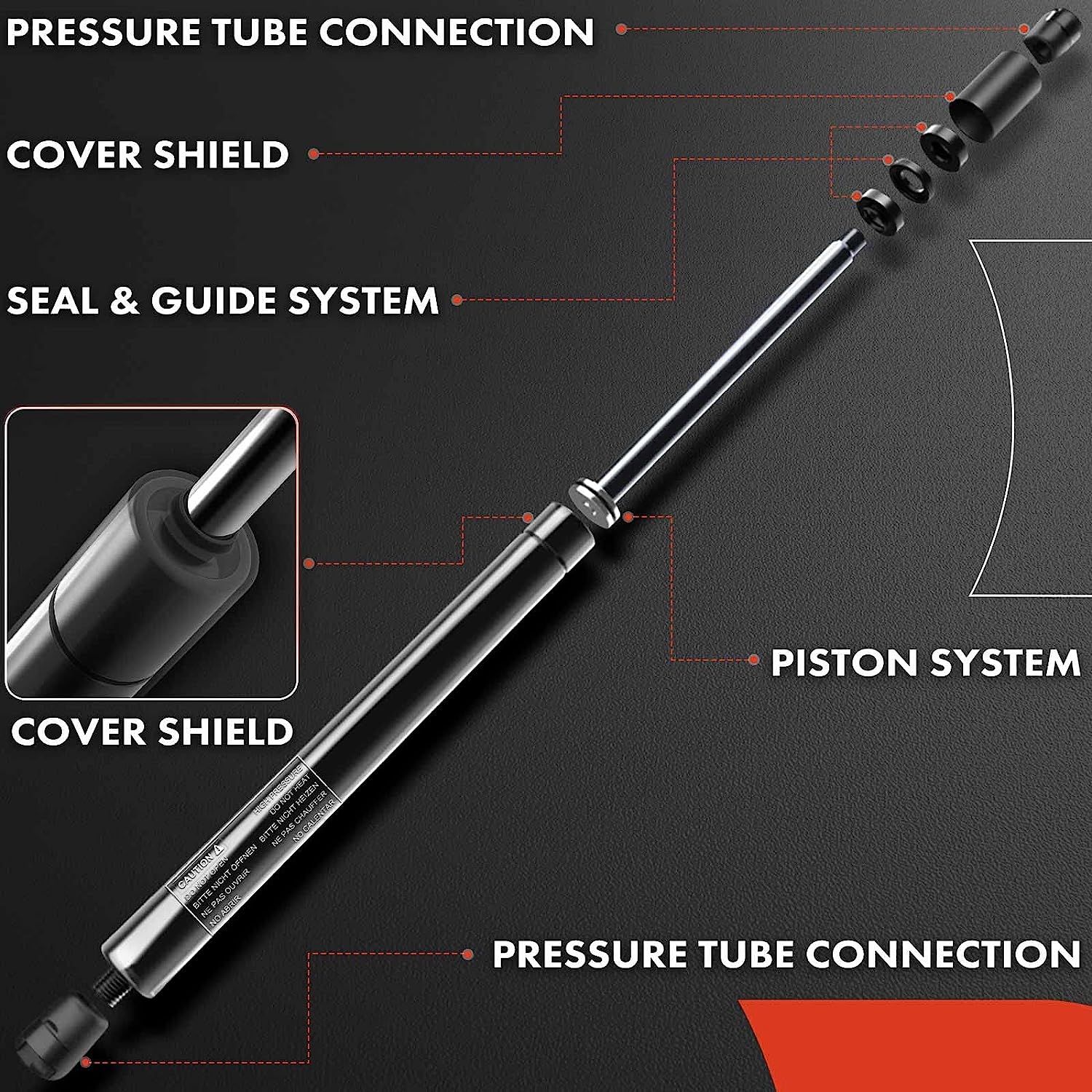 A-Premium Tailgate Rear Hatch Lift Supports Shock Struts Springs for Jeep Grand Cherokee 2011-2017 with Power Liftgate 1-PC image number 4