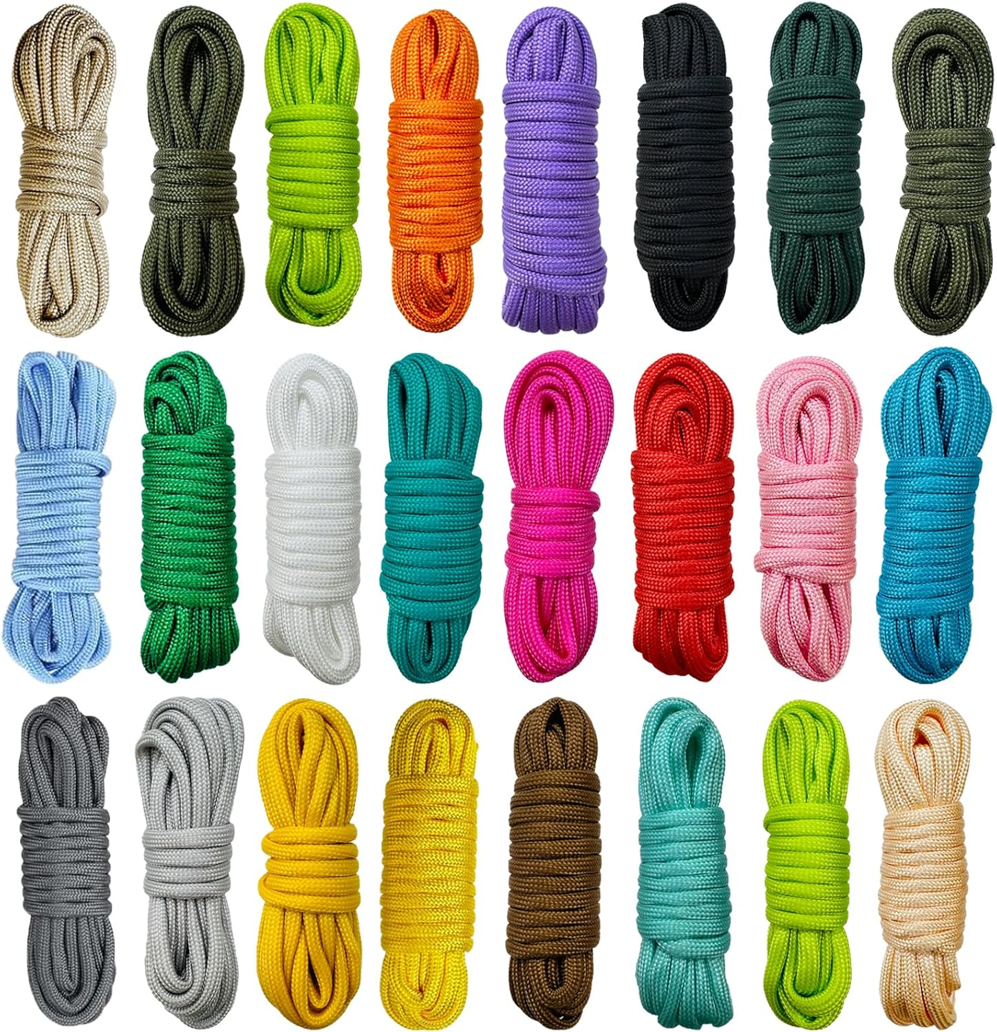 24 Colors 10 Feet Paracord Cord Multifunction Paracord Ropes 550Lb Survival Paracord Random Combo Crafting Kit, for Making Lanyard, Bracelet, Dog Collar, Idea for Gift image number 1