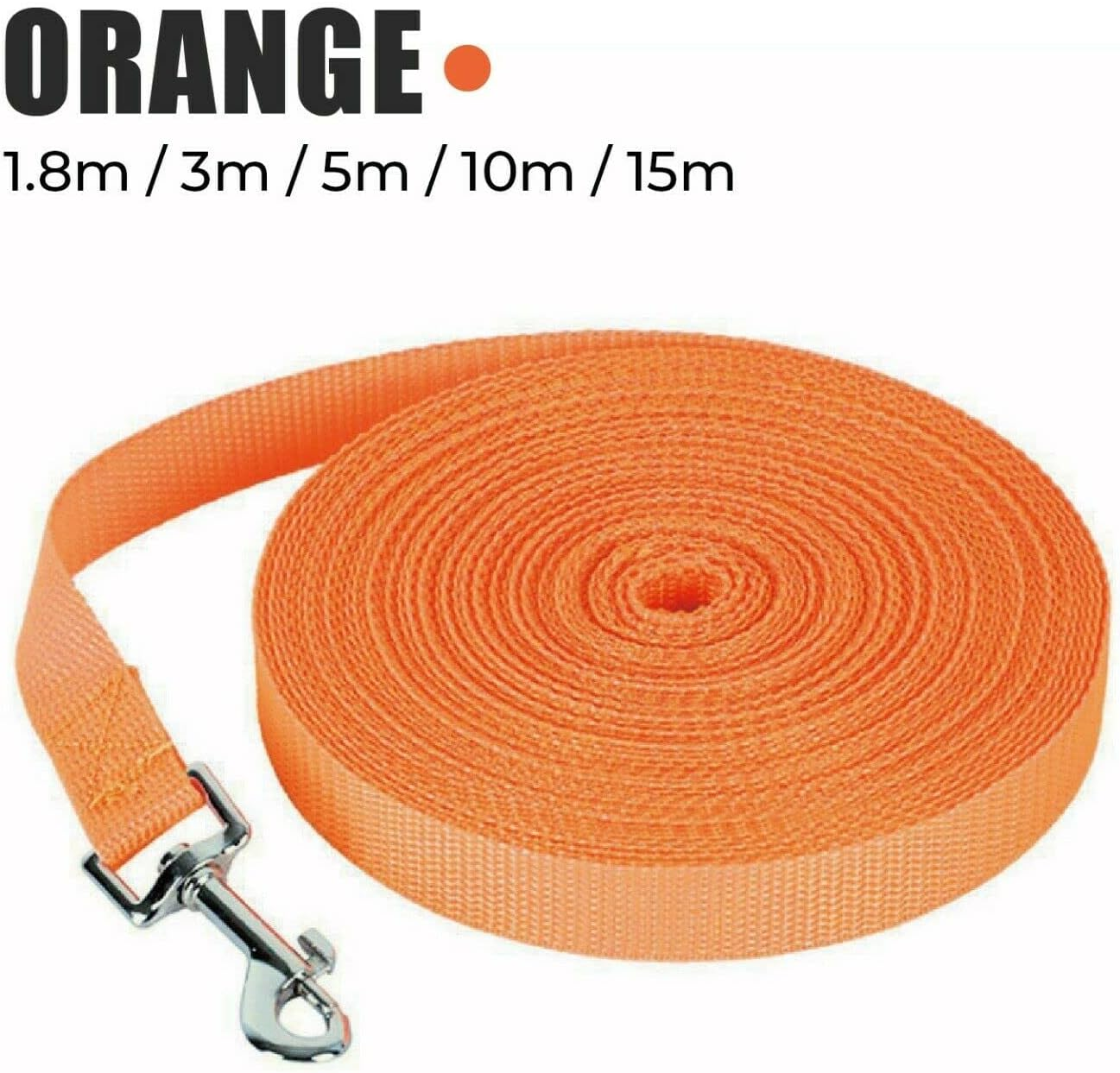 16.4Ft (5M) Long Lead-Training Leash/Long Line Nylon Comfortable Durable Dog Leash for Dog/Puppy Training,Play,Camping,Extra Long Dog Leash - Orange image number 3