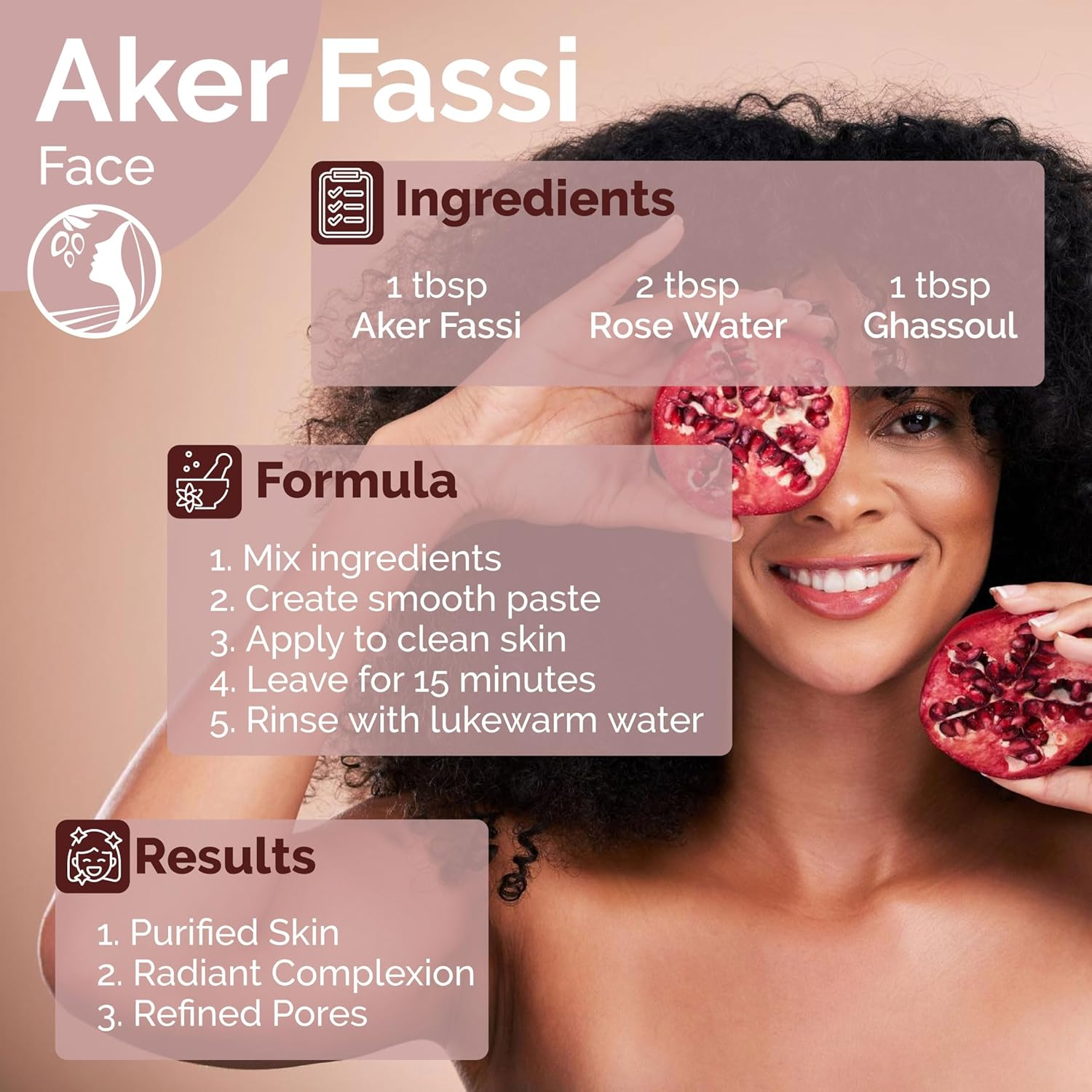 Fatima'S Garden Natural Aker Fassi Powder with Pomegranate Bark - Traditional Moroccan Lip & Cheek Tint 50G image number 5