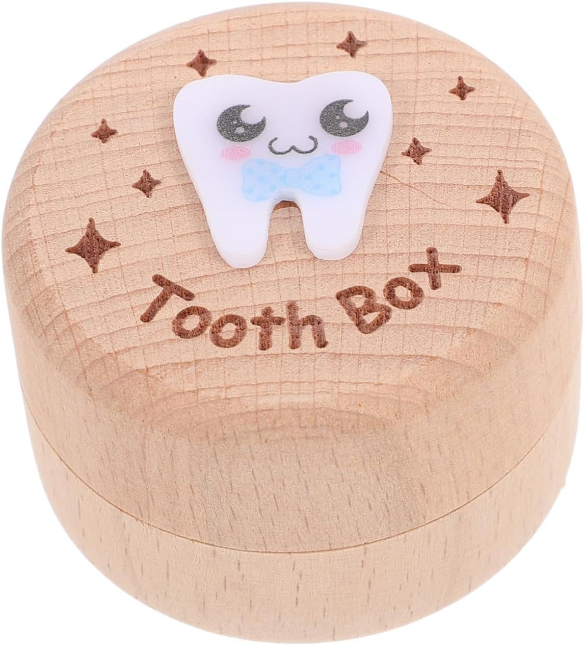 Abaodam Wooden Baby Tooth Box for Boys and Girls Fetal Hair Storage Keepsake Organizer Modern Simple Design First Tooth Collection for Newborns 3 Color Options
