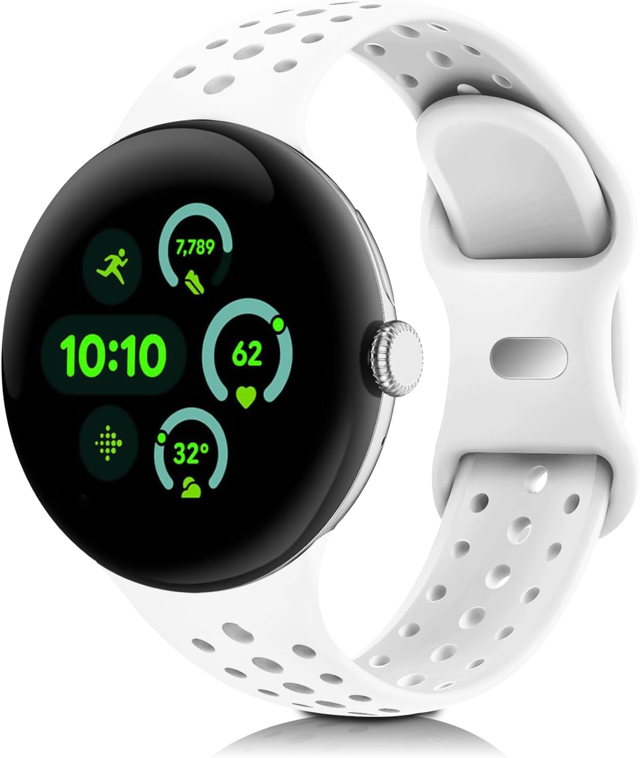 HAYONLIY Sport Bands Compatible for Google Pixel Watch 4/3/2/1 41Mm 45Mm, Breathable Wristband Replacement Soft Silicone Strap for Women Men image number 4