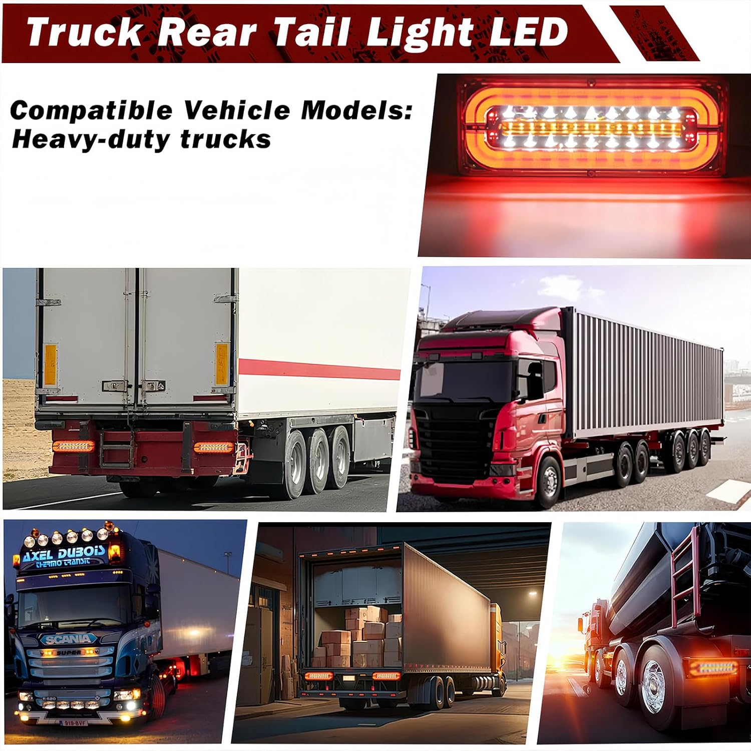 2PCS LED Trailer Tail Lights, Waterproof Truck Rear Lights with Brake & Turn Signal &ndash; Fit for 24V Lorries, Trucks, Trailers, UTV, Pickup, RV | High Visibility Trailer Lights for Aussie Roads image number 6