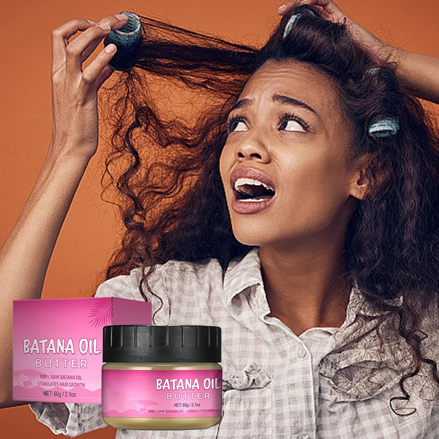 Hair Butter with 100 Pure Raw Oil, Natural Hair Cream Suitable for Repairing Damaged Hair, Nourishing Thin Hair, Applies to Everyone image number 2