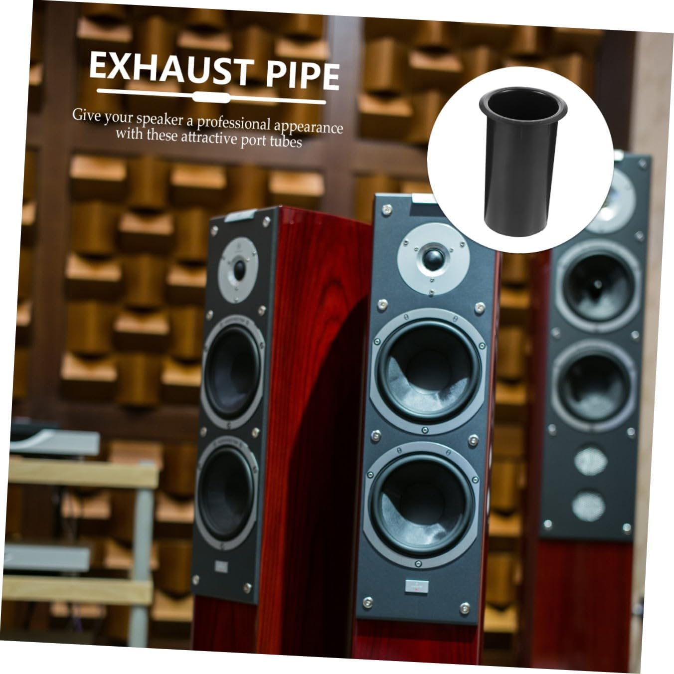 Veemoon 5Pcs Plastic Woofer Box Port Tubes 60X110Mm Replacement Speaker Hole Bass Outlet for Home Audio Speaker Accessories image number 3