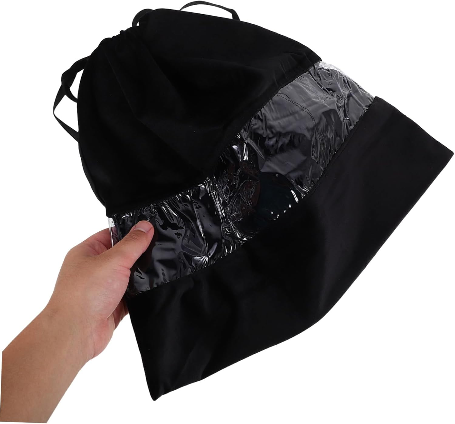 CLISPEED Transparent Velvet Drawstring Hair Dryer Bag Portable Dustproof Storage Pouch for Travel and Home Lightweight Organizer for Hair Tools Underwear Small Items with Easy Access image number 6