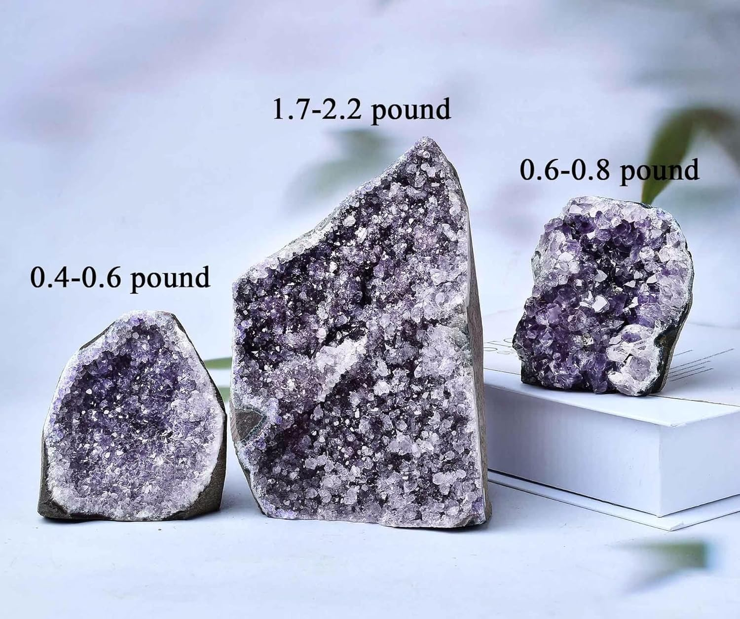 Natural Amethyst Cluster Geode Large Healing Crystal Stone Collection Mineral Specimen Home Office Decor Meditation Gifts 0.8-1.3 Pound image number 6
