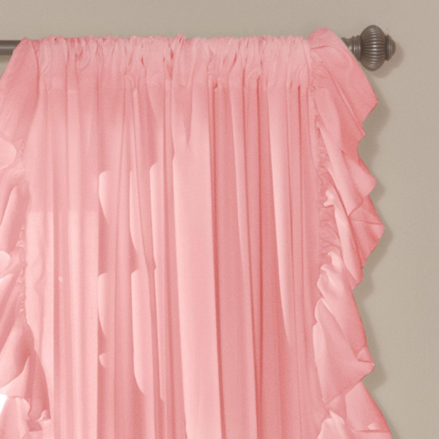 Lush Decor Reyna Window Curtain Panel Pair, 84" X 54", Pink image number 2