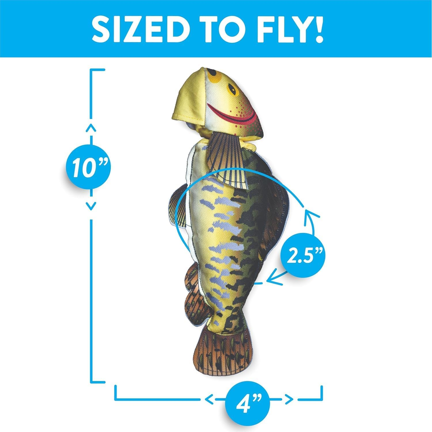 Spunky Pup Fly and Fetch Fish Squeak Dog Toy image number 1