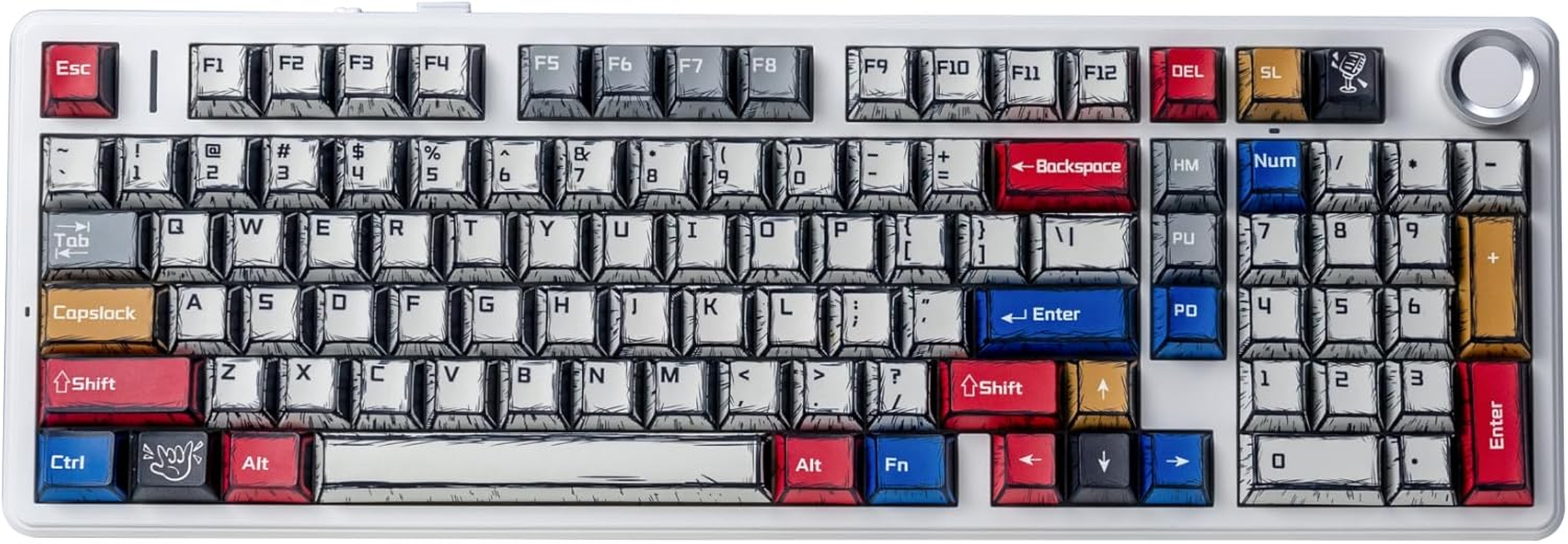 AULA F99 Pro 96 Keyboard, Tri-Mode Wireless Mechanical Keyboard with Hot-Swappable PCB, Gasket Mount, Aluminium Knob &ndash; Compact Full-Size for Gaming and Work (Gradient Gray (Nimbus V3 Switch))