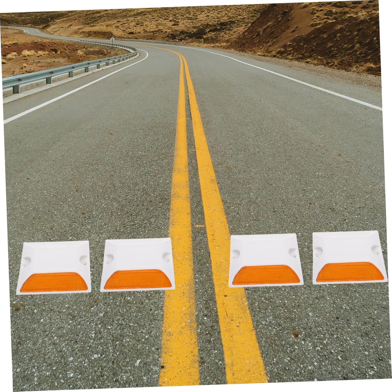 Gatuida 2Pcs Reflective Road Studs for Driveway Reflective Road Markers Driveway Markers for Parking Lots and Side Safety image number 5