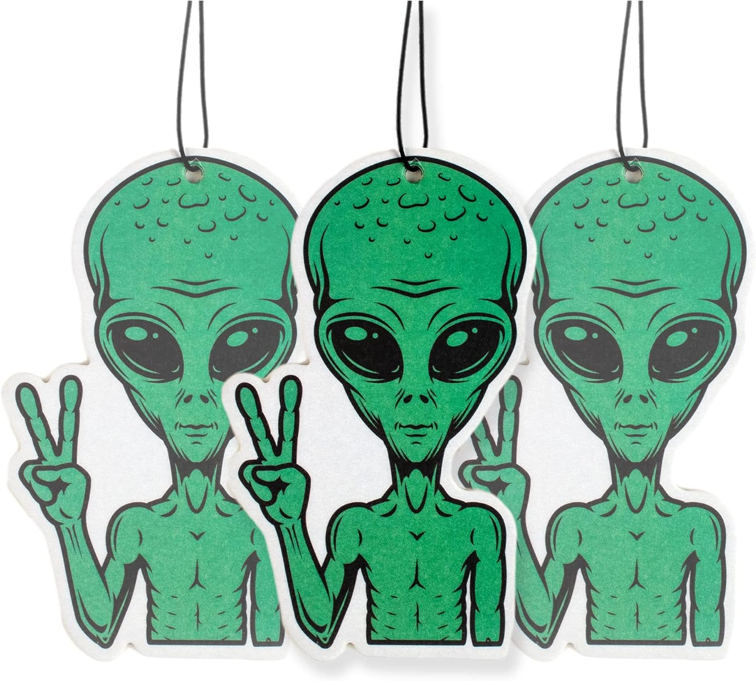 Peace Sign Alien Car Air Freshener 3 Pack Scented with Essential Oils (3)