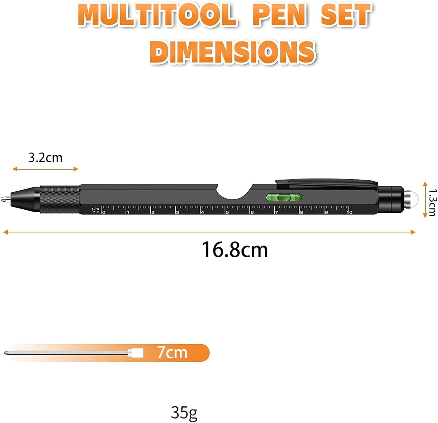 Valentines Day Gifts for Him Gifts for Men, 9 in 1 Multitool Pen, Mens Valentines Gifts Dad, Birthday Gifts for Men Who Have Everything, Dad Gifts from Daughter Unique Tools for Men Black image number 4