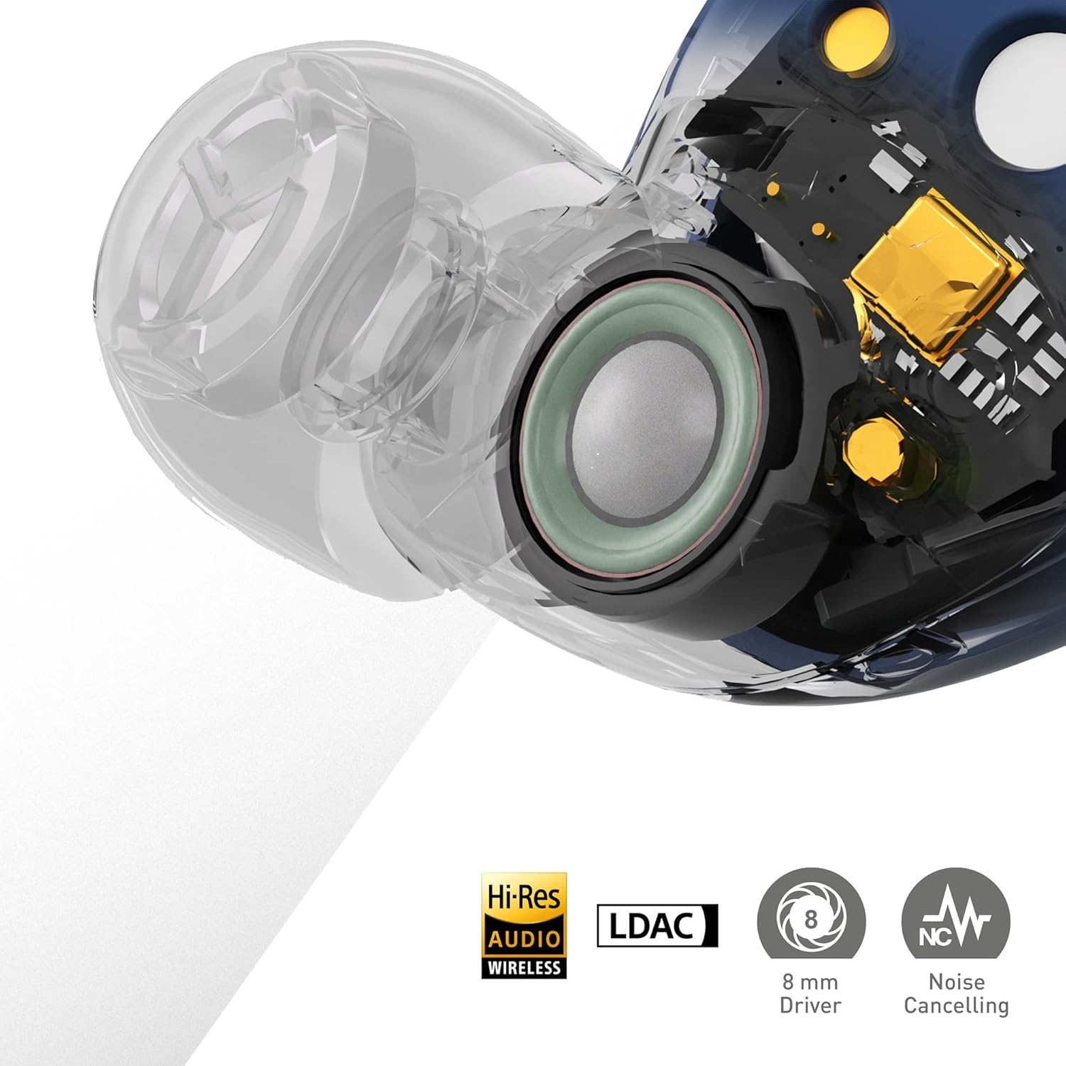 Technics Hifi True Wireless Multipoint Bluetooth Earbuds with Noise Cancelling, 3 Device Multipoint Connectivity, Wireless Charging, Impressive Call Quality, LDAC Compatible, Blue (EAH-AZ60M2EA)