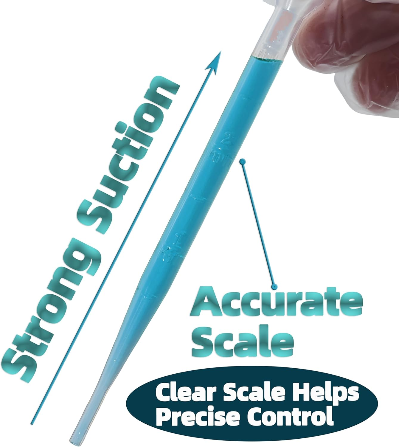3ML Plastic Pipettes, 20 Pack Eye Droppers for Oils, Resin, Crafts, Labs, Kids Activities, Flexible Liquid Transfer image number 4