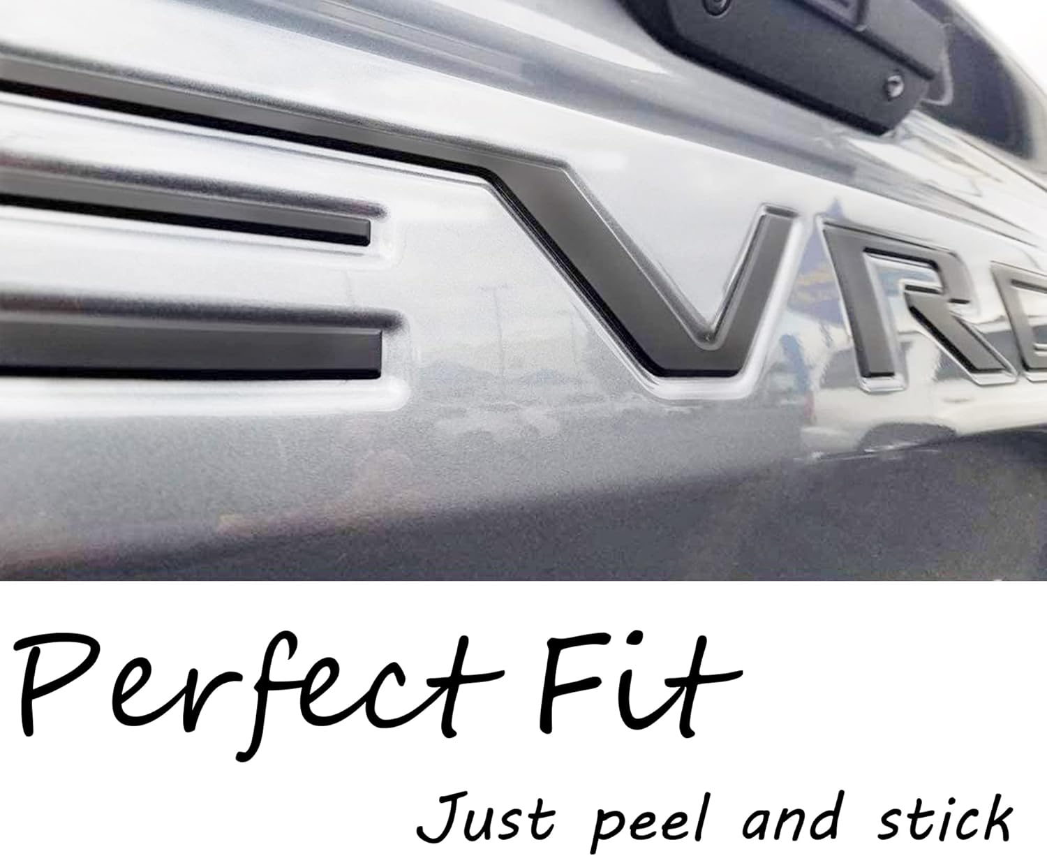 Tailgate Insert Letters Compatible with 2019 2020 2021 2022 2023 Chevy Silverado 3D Emblems Badge with Strong 3-M Adhesive Matte Black